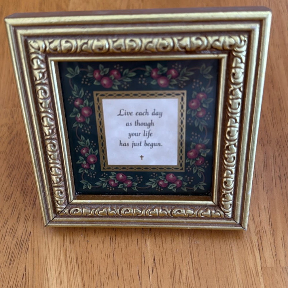 🛑 Heartfelt Collection Mini Blessings Framed Art “Each Day” Vintage